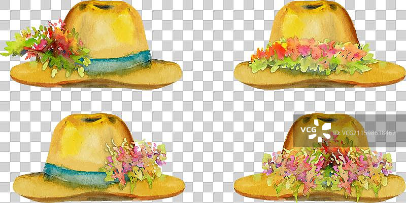 手绘水彩春季园艺配件图片素材