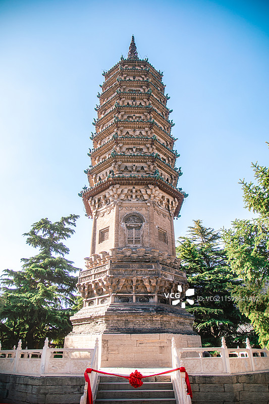 河北石家庄正定古城临济寺澄灵塔古建筑图片素材