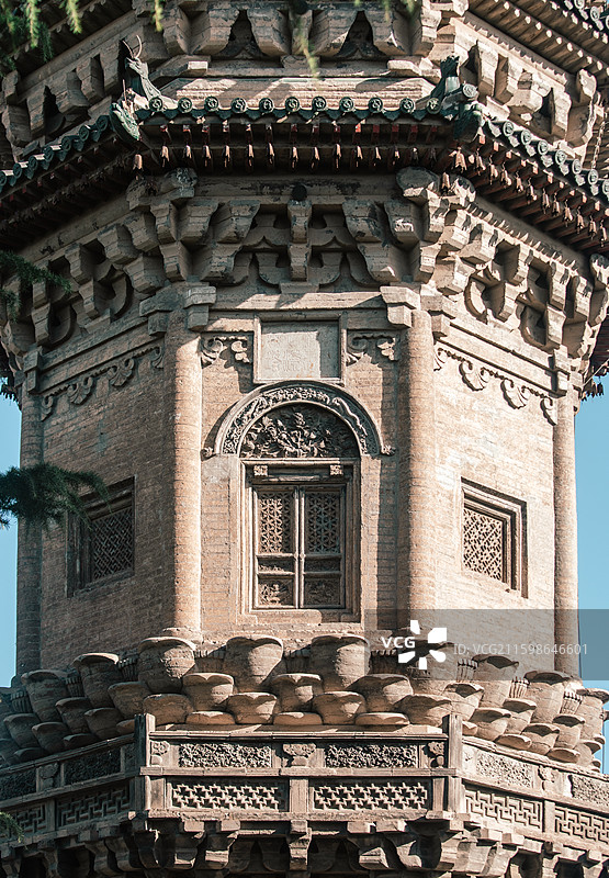 河北石家庄正定古城临济寺澄灵塔古建筑图片素材