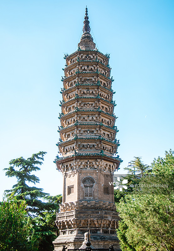 河北石家庄正定古城临济寺澄灵塔古建筑图片素材