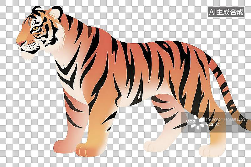 【AI数字艺术】一幅美丽的老虎插画图片素材
