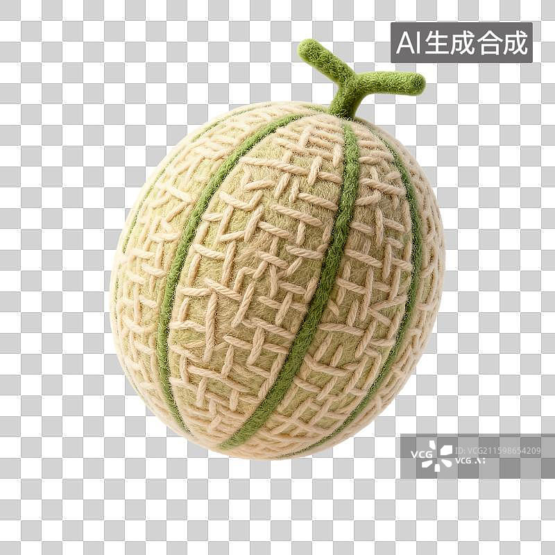 【AI数字艺术】手工毛毡哈密瓜图片素材