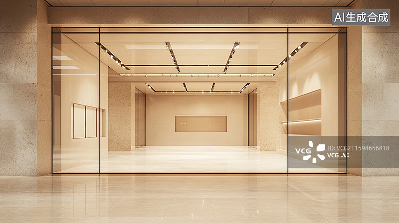【AI数字艺术】现代简约室内展厅空间图片素材