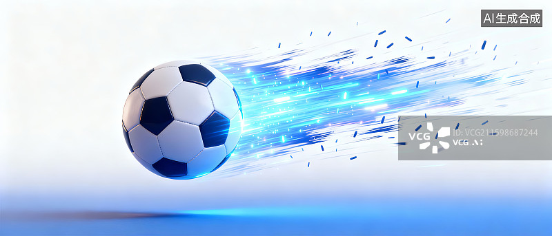 【AI数字艺术】足球高速飞行动态效果图片素材