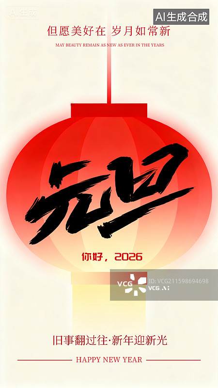 【AI数字艺术】2026年元旦海报模板图片素材