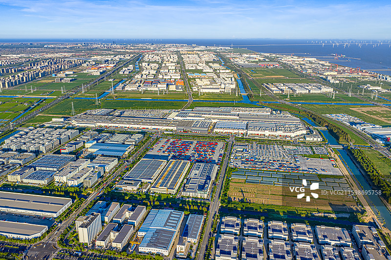 特斯拉上海超级工厂 马斯克Tesla中国新能源汽车产业 上海临港产业区 自贸区新质生产力图片素材