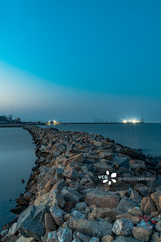 海边石堤图片素材