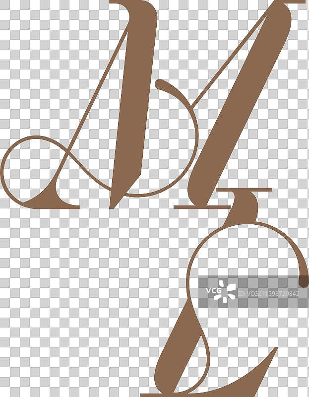 婚礼字母组合标志设计概念图片素材