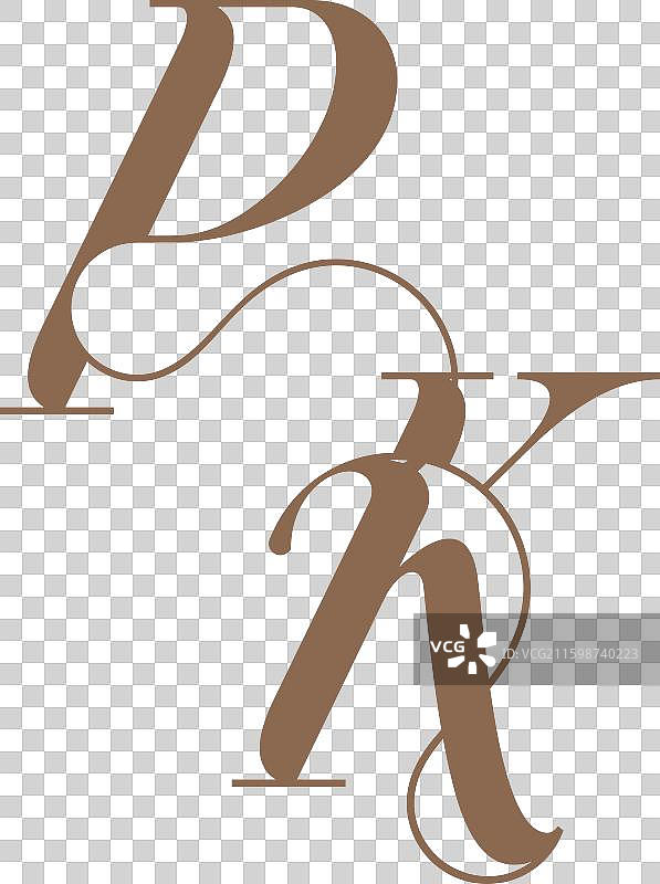 婚礼字母组合标志的初始设计概念图片素材