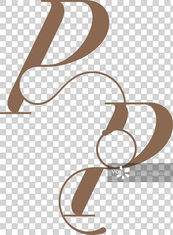 婚礼字母组合标志的初始设计概念图片素材