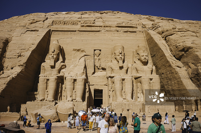埃及 阿斯旺 阿布辛贝神庙 晴天外景 内景图片素材