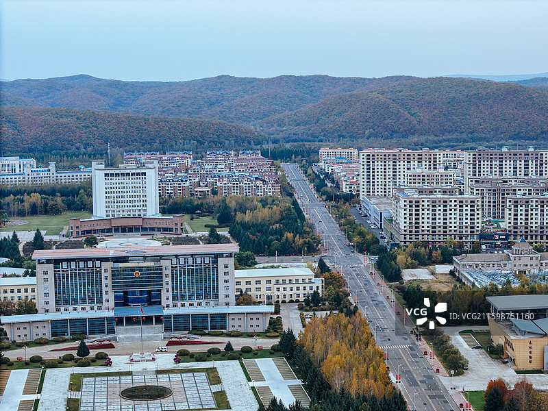 伊春市 伊美区 体育场  伊春河 航拍 地标图片素材