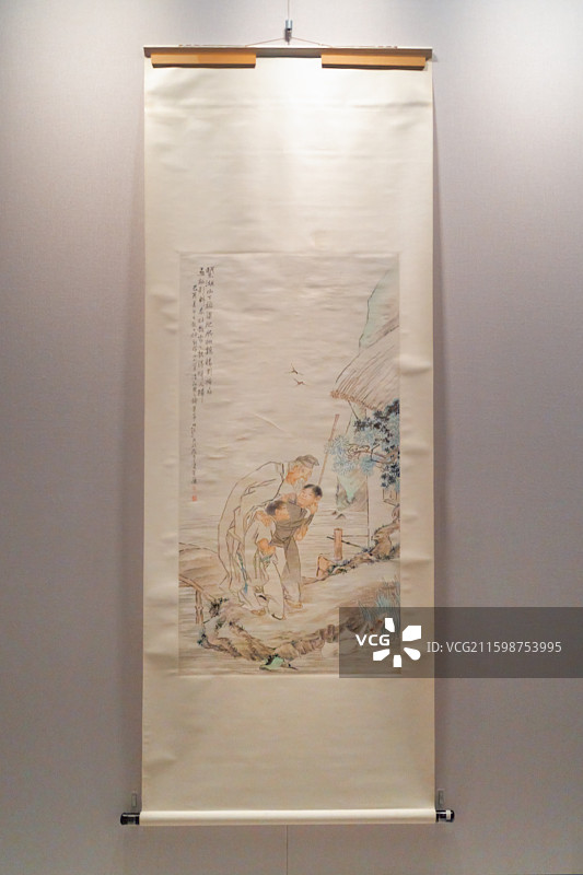 《人物图轴》1909年  钱慧安 设色纸本  上海市历史博物馆藏图片素材