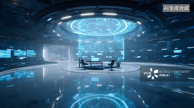 【AI数字艺术】未来科幻感十足的空间站图片素材