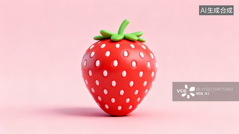 【AI数字艺术】3D卡通风格草莓图片素材