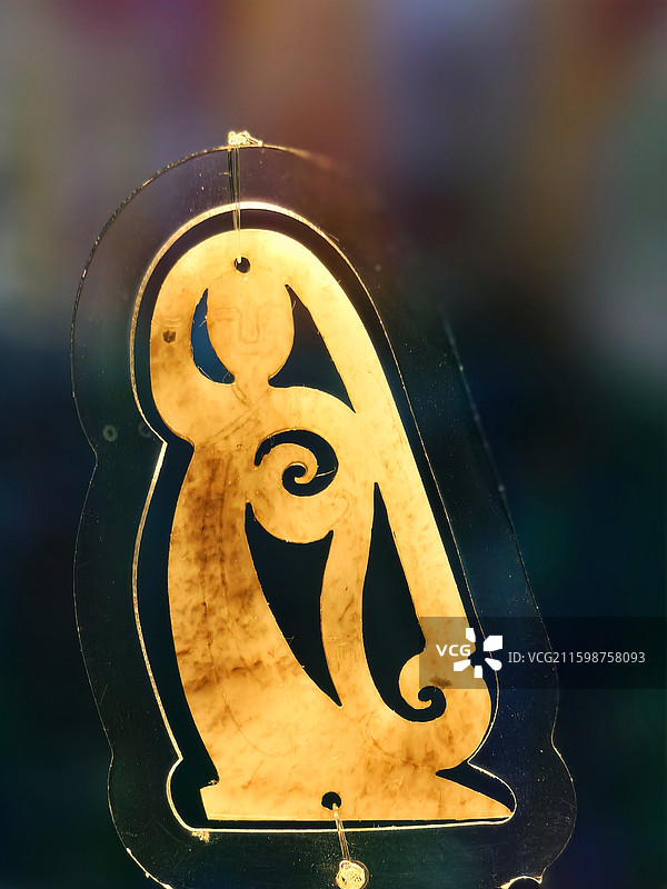 西汉透雕玉舞人 汉代玉器精品 古代乐舞文化文物特写图片素材