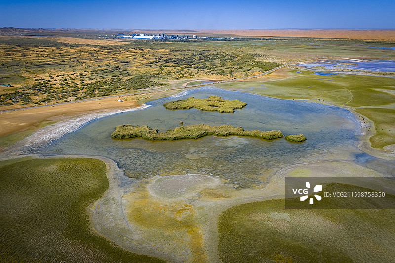 阿拉善通湖草原图片素材