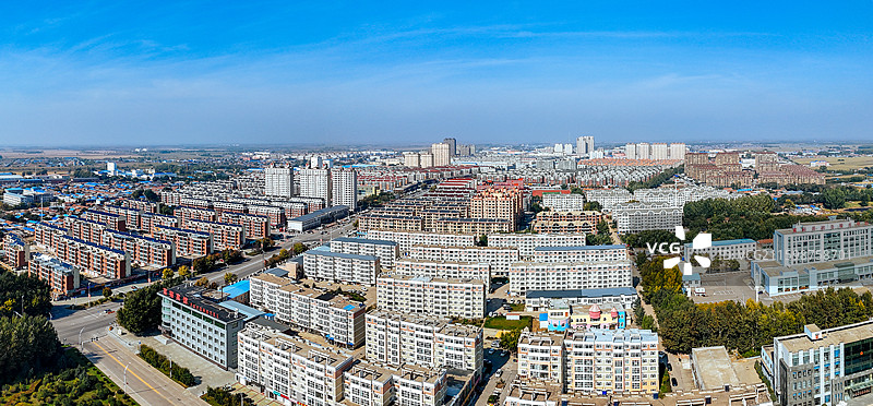 富裕县 人才公园 富裕镇 城市  航拍图片素材