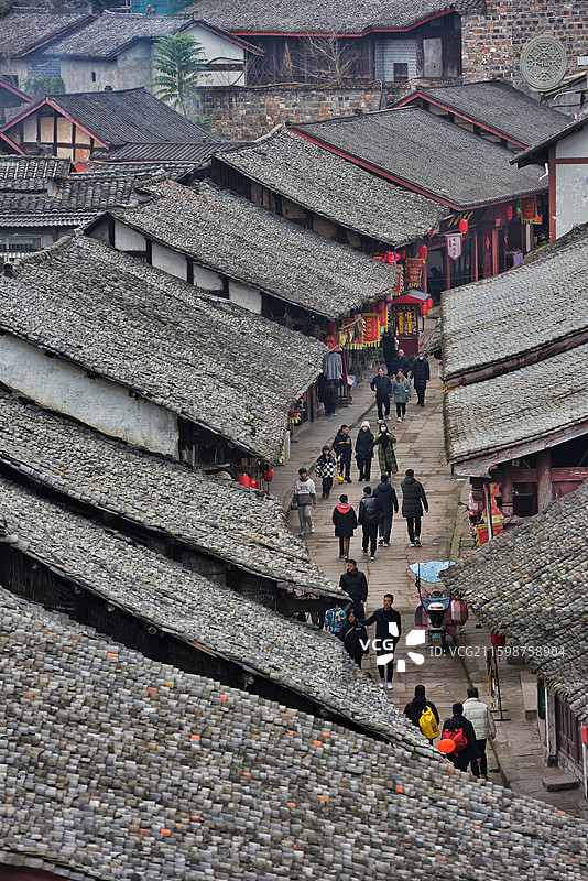 四川南充嘉陵第一桑梓周子古镇图片素材