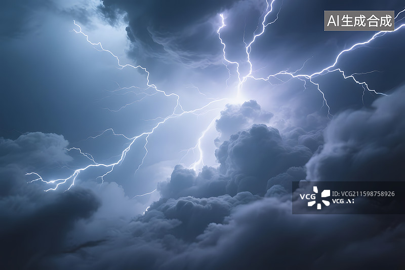 【AI数字艺术】闪电雷暴图片素材