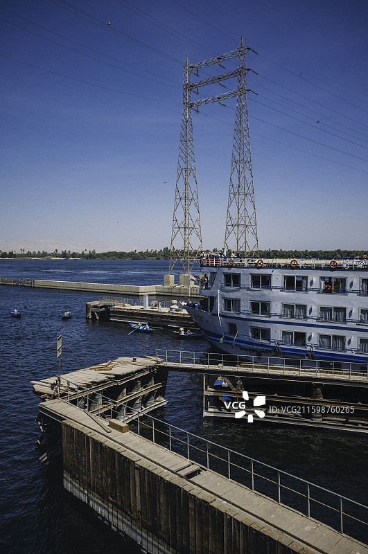 尼罗河落日 白天 夜景 游轮 尼罗河小贩图片素材