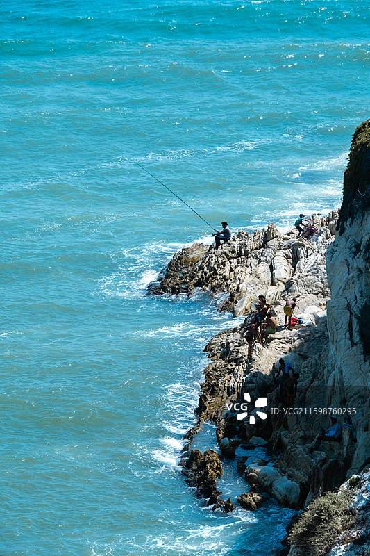 海边钓鱼图片素材