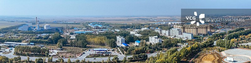 富裕县 人才公园 富裕镇 城市  航拍图片素材