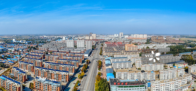 富裕县 人才公园 富裕镇 城市  航拍图片素材