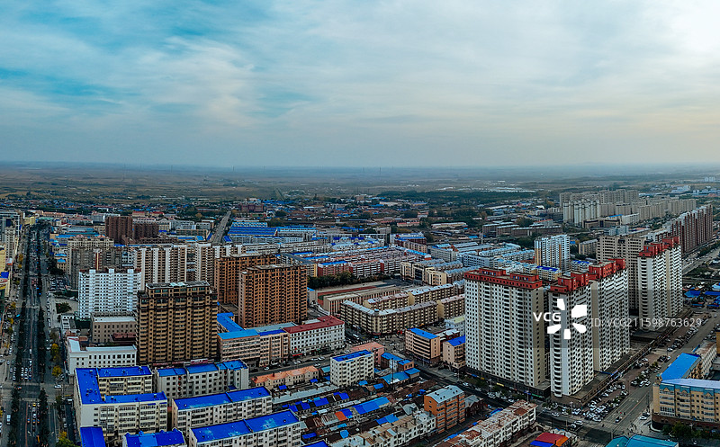 北安市 向阳村 人民公园 龙江路 航拍图片素材