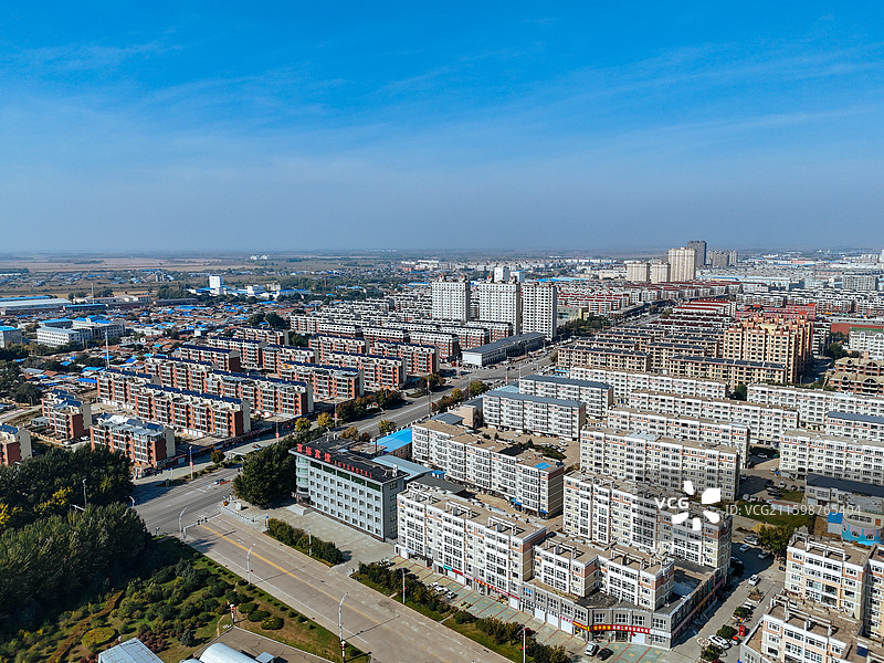 富裕县 人才公园 富裕镇 城市  航拍图片素材