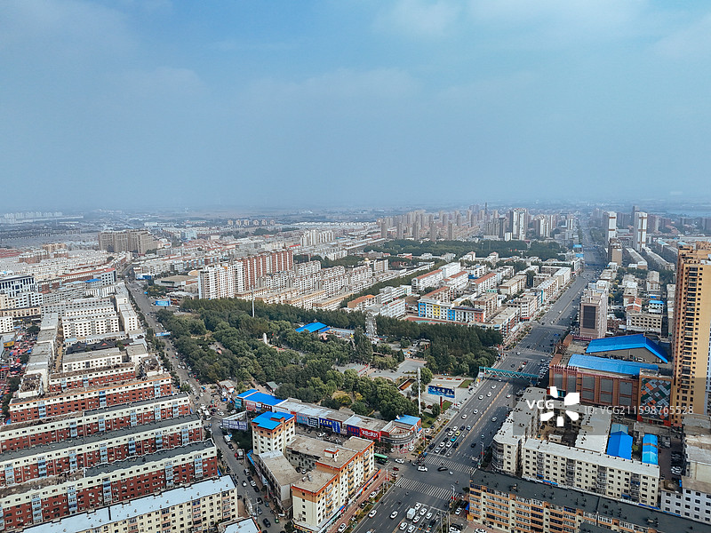 开原市 许台村 人民公园 植物园 航拍图片素材