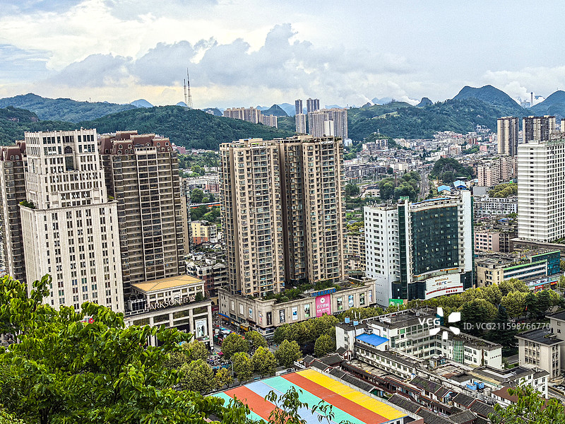 贵州六盘水市中国凉都六盘水城市风光图片素材