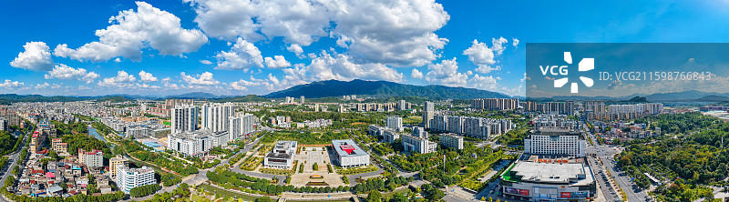 汝城县城全景航拍图图片素材