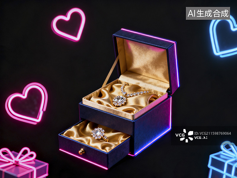 【AI数字艺术】情人节海报背景图片素材