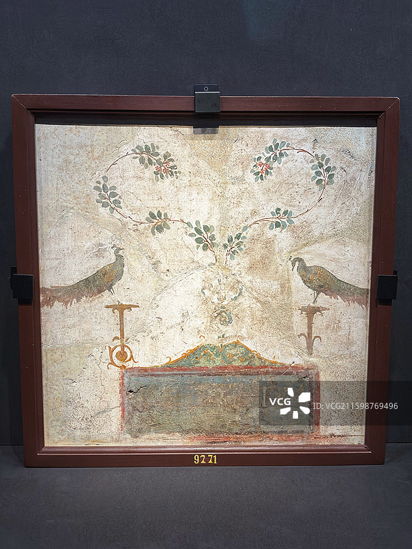 杭州西湖博物馆“对话·庞贝”意大利那不勒斯考古博物馆藏公元1世纪庞贝古城文物（雕像／湿壁画／青铜器）图片素材