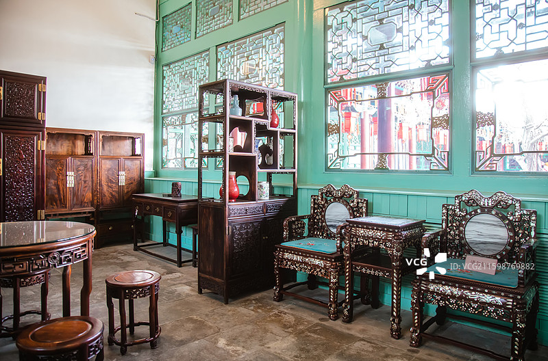 沈阳张氏帅府博物馆 中院三进院张作霖四夫人许澍旸居室图片素材