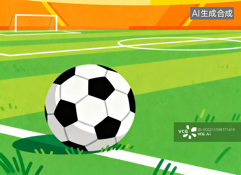 【AI数字艺术】球场上踢足球的特写图片素材