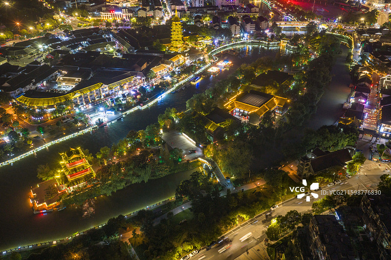世界文化遗产江苏淮安里运河文化长廊城市风景图片素材