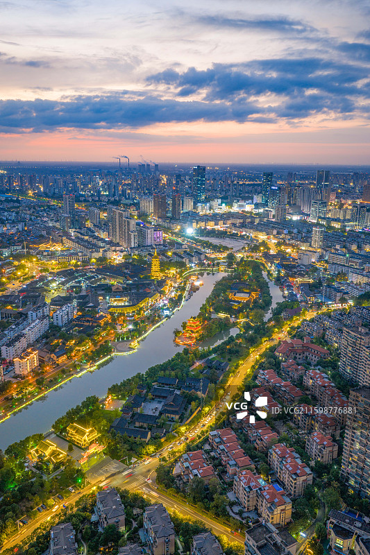 世界文化遗产江苏淮安里运河文化长廊城市风景图片素材