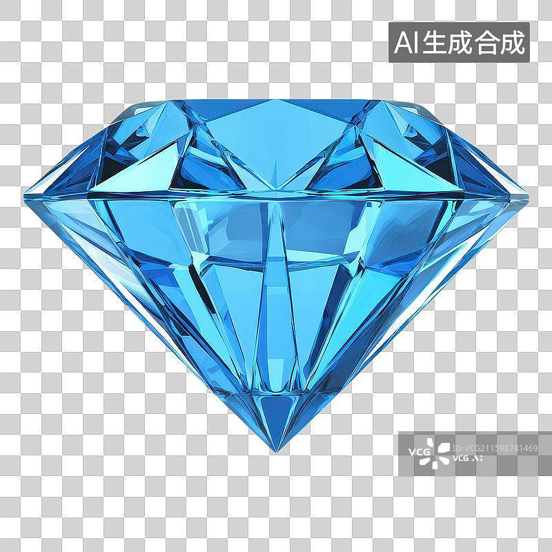 【AI数字艺术】蓝色钻石元素图片素材