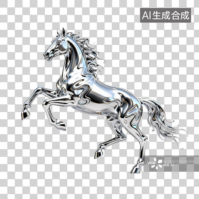 【AI数字艺术】流体艺术骏马马年元素图片素材