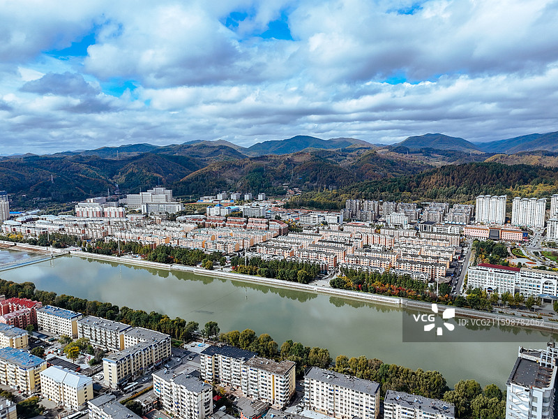 白山市 浑江区 北山公园 北安大街 浑江图片素材