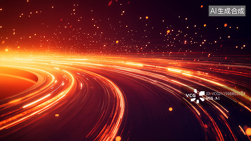【AI数字艺术】光轨流动的抽象夜景图片素材