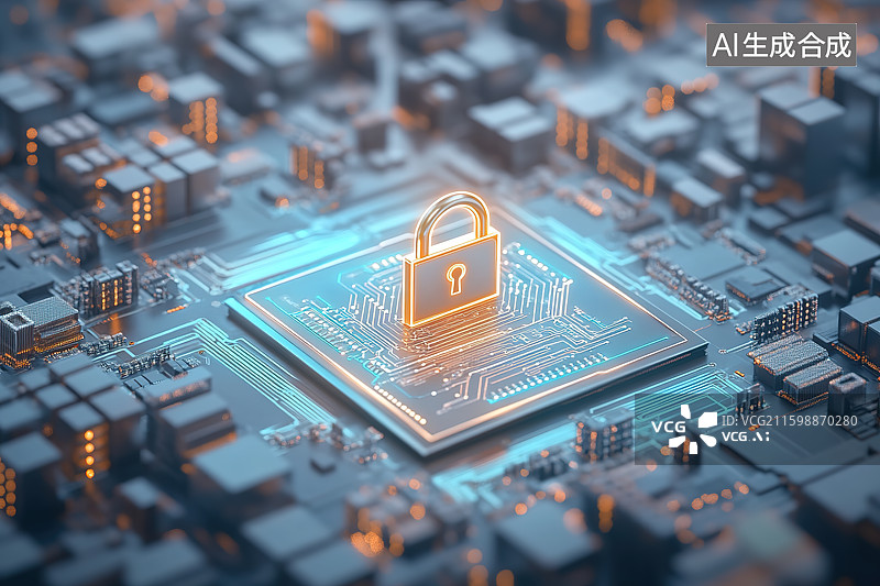 【AI数字艺术】网络数据安全概念科技背景图片素材