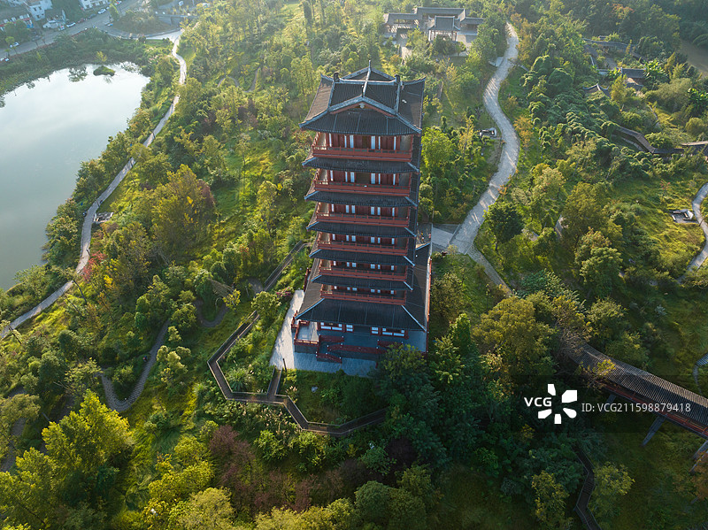 龙凤古镇的栖凤阁图片素材