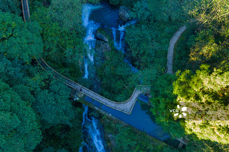 云南省昭通市大关县黄连河瀑布公园风光图片素材