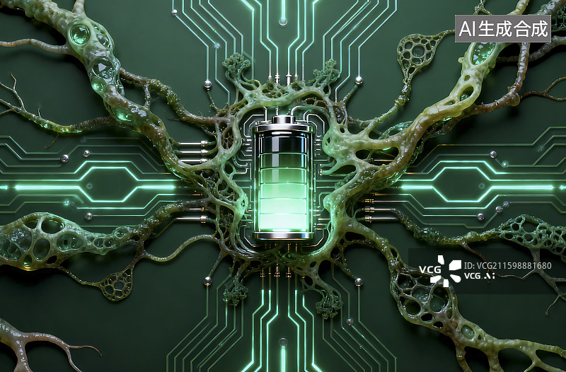 【AI数字艺术】神经与电路融合的未来图景图片素材