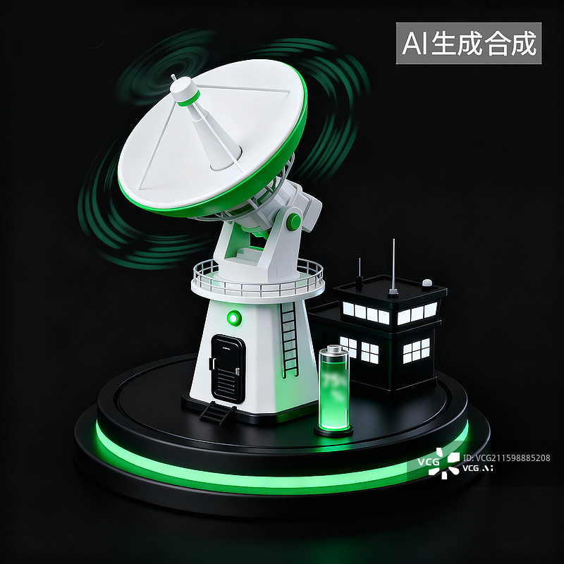 【AI数字艺术】科技卫星无线网络覆盖插图图片素材