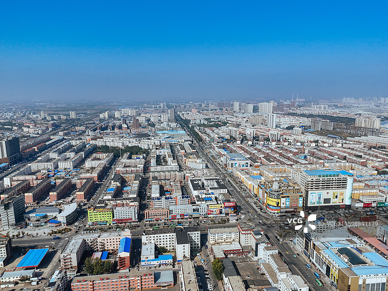 松原市 宁江区 金钻广场 青年大街 航拍图片素材