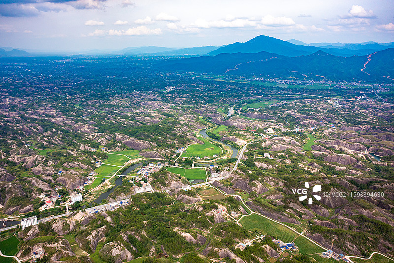 航拍湖南岳阳平江县石牛寨丹霞地貌图片素材
